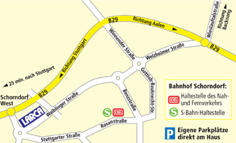 Wegbeschreibung Filiale Schorndorf