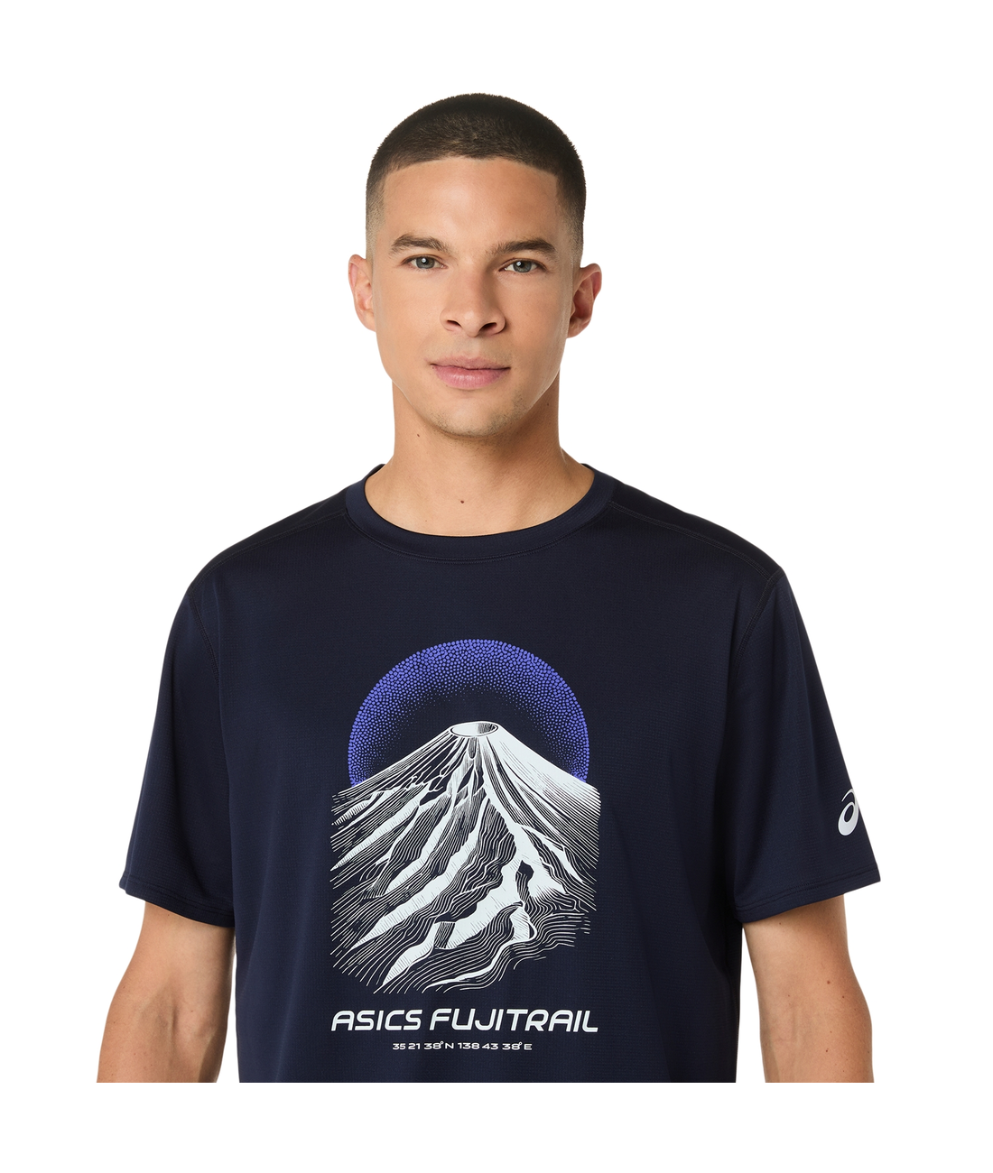 Asics Fujitrail Logo S/S Top midnight/cobalt burst Herrenmodell