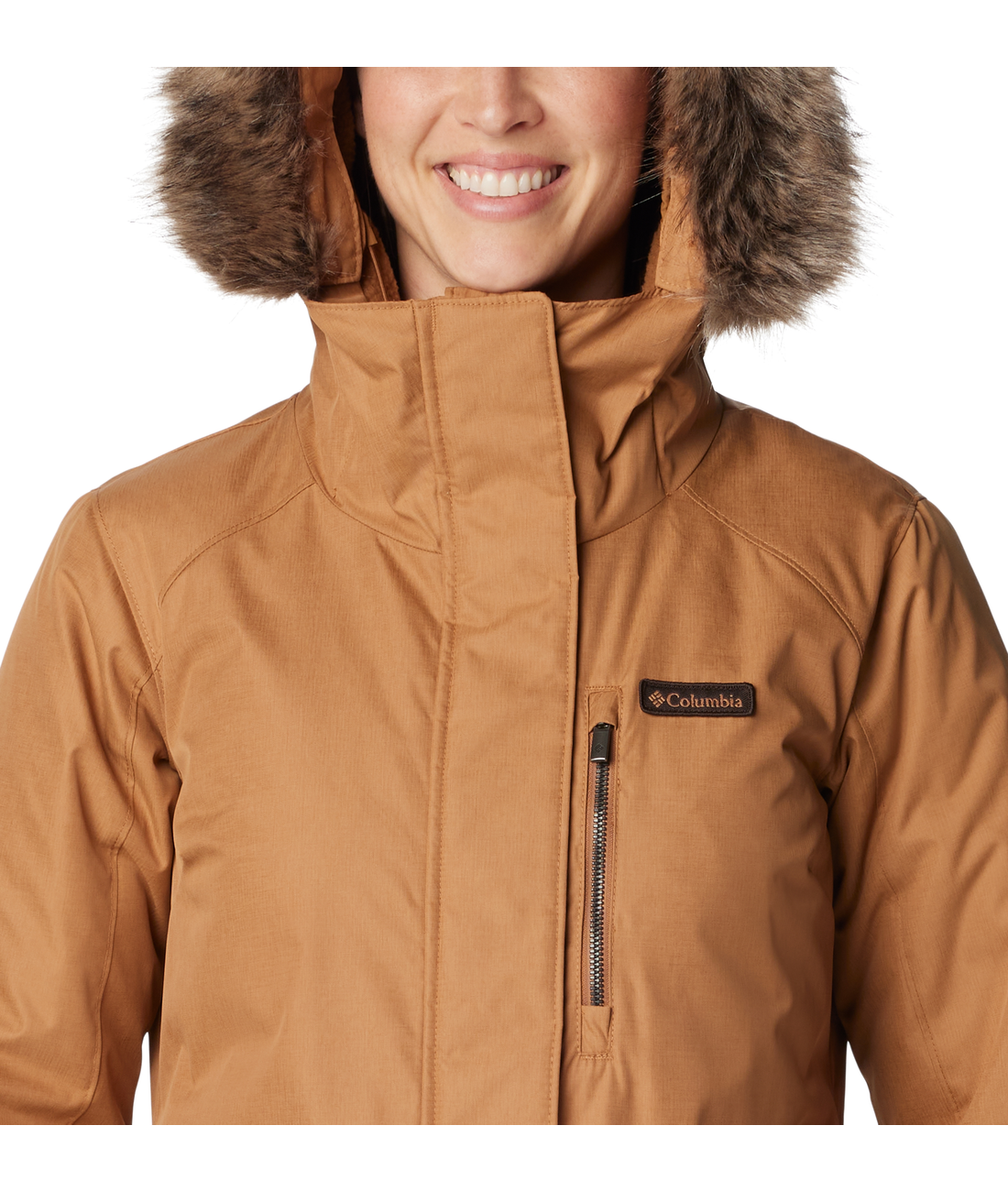 Suttle mountain sherpa trim insulated long jacket top