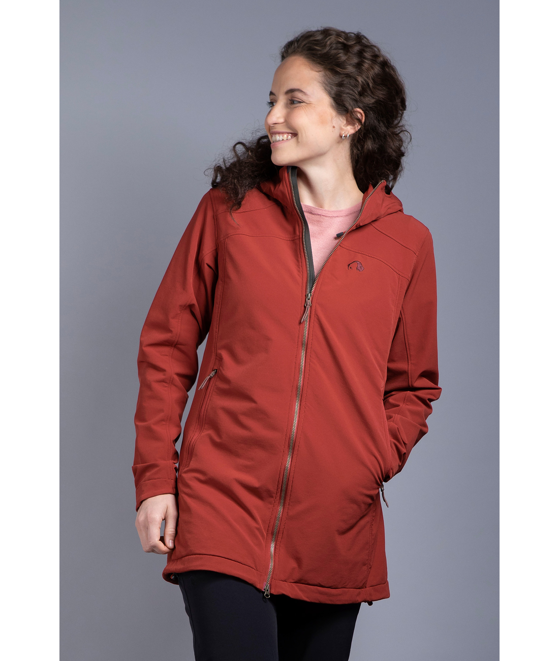 Red hooded coat ladies best sale