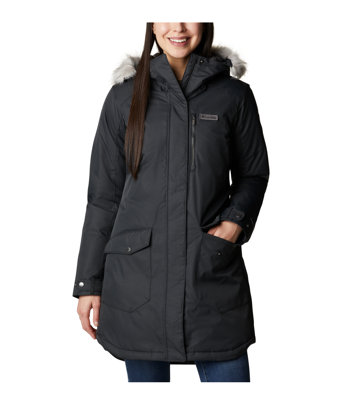 Suttle mountain sherpa trim insulated long jacket discount