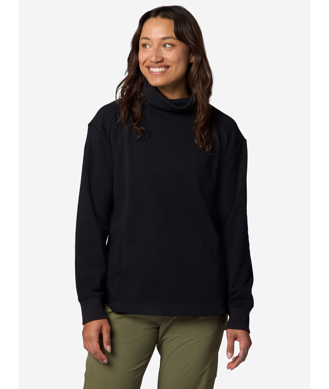 Wm's Hideaway Plush Funnel Neck LS