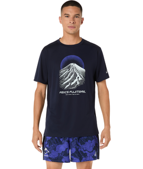 Asics Fujitrail Logo S/S Top midnight/cobalt burst Herrenmodell